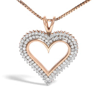 .925 Sterling Silver Diamond Heart 18