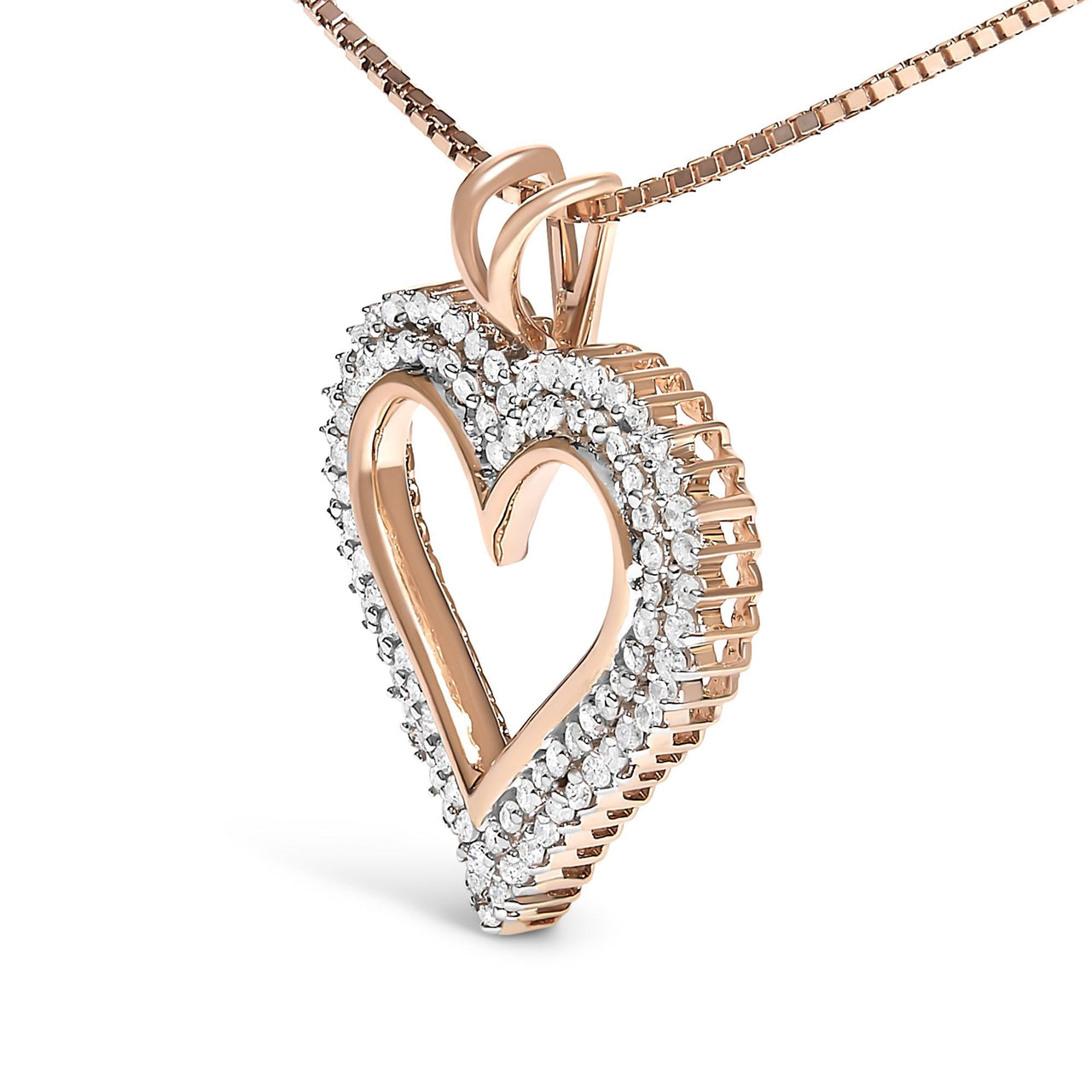 .925 Sterling Silver Diamond Heart 18" Pendant Necklace (I-J Color, I2-I3 Clarity)