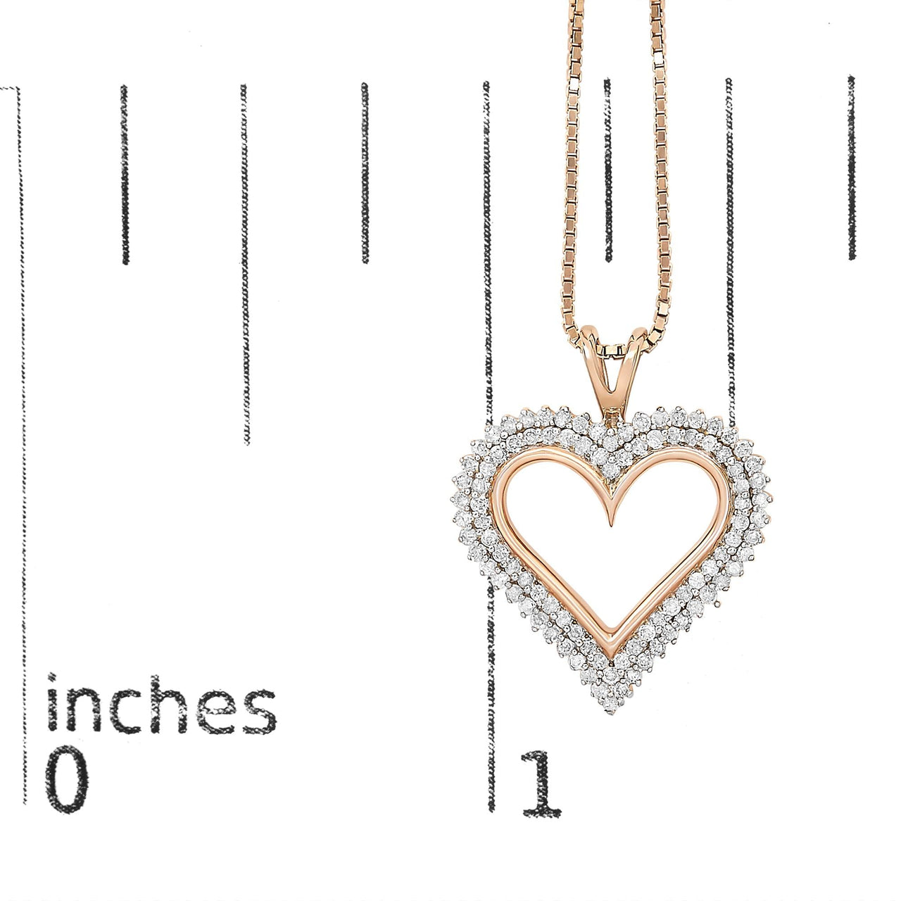.925 Sterling Silver Diamond Heart 18" Pendant Necklace (I-J Color, I2-I3 Clarity)