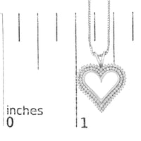 .925 Sterling Silver Diamond Heart 18