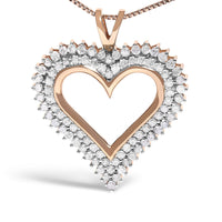 .925 Sterling Silver Diamond Heart 18