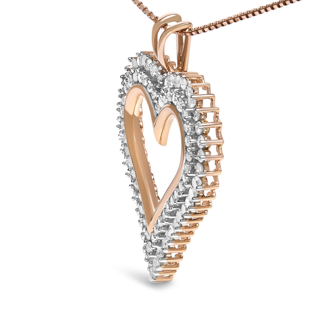 .925 Sterling Silver Diamond Heart 18" Pendant Necklace (I-J Color, I2-I3 Clarity)