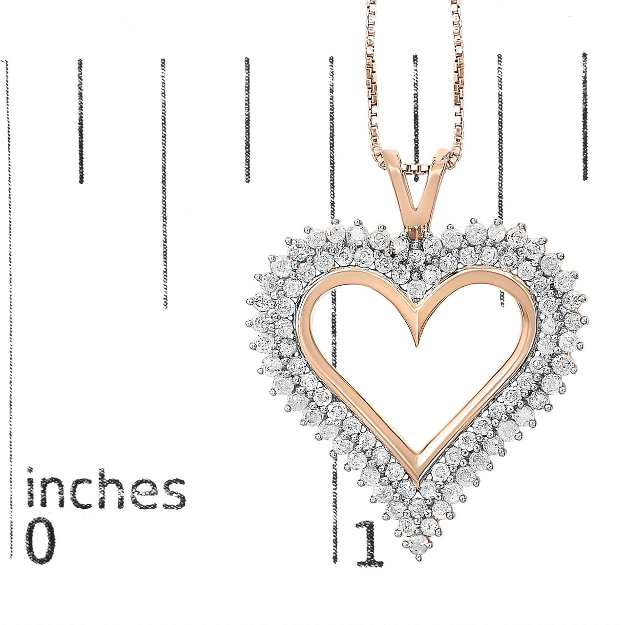 .925 Sterling Silver Diamond Heart 18" Pendant Necklace (I-J Color, I2-I3 Clarity)