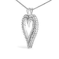 .925 Sterling Silver Diamond Heart 18