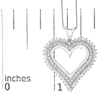 .925 Sterling Silver Diamond Heart 18