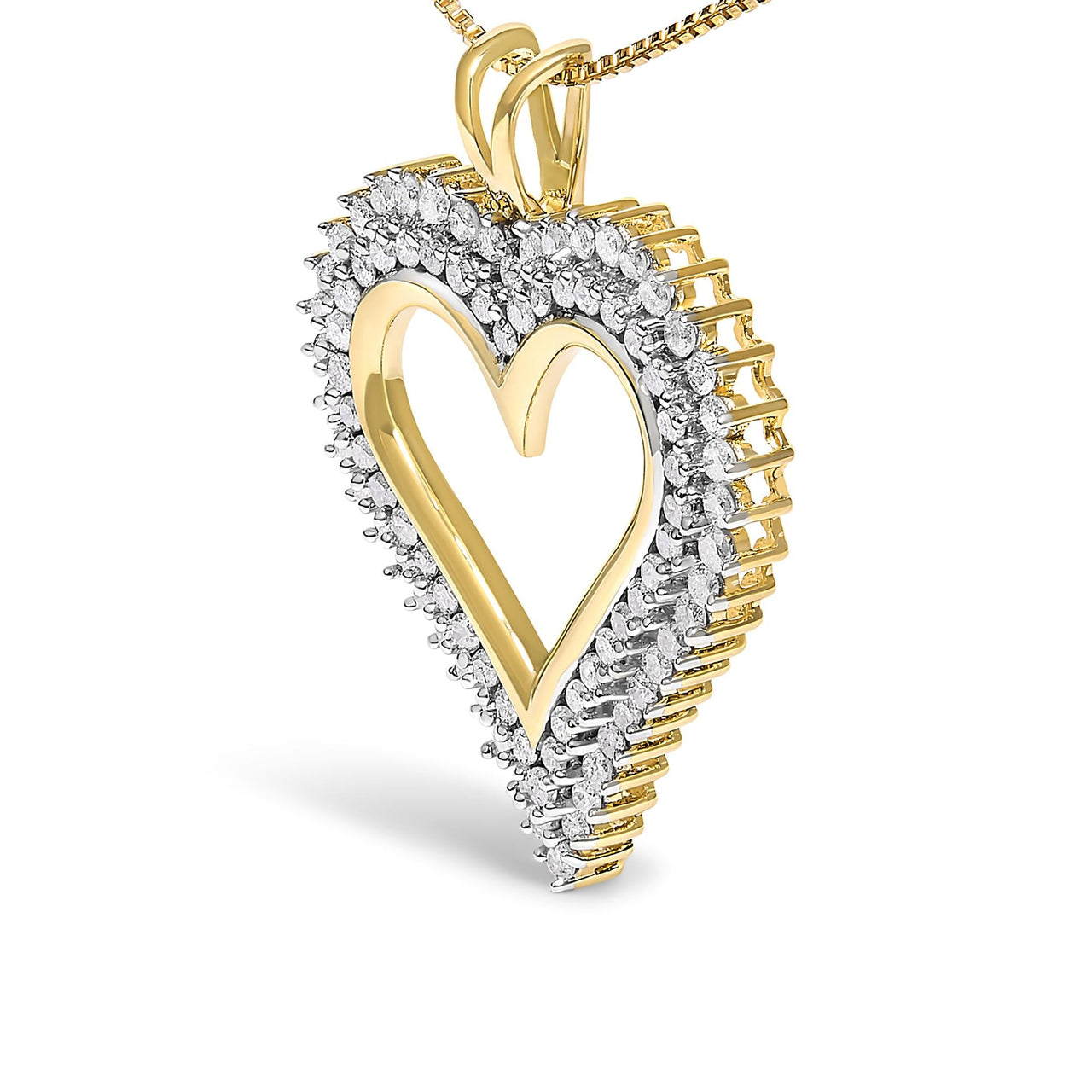 .925 Sterling Silver Diamond Heart 18" Pendant Necklace (I-J Color, I2-I3 Clarity)