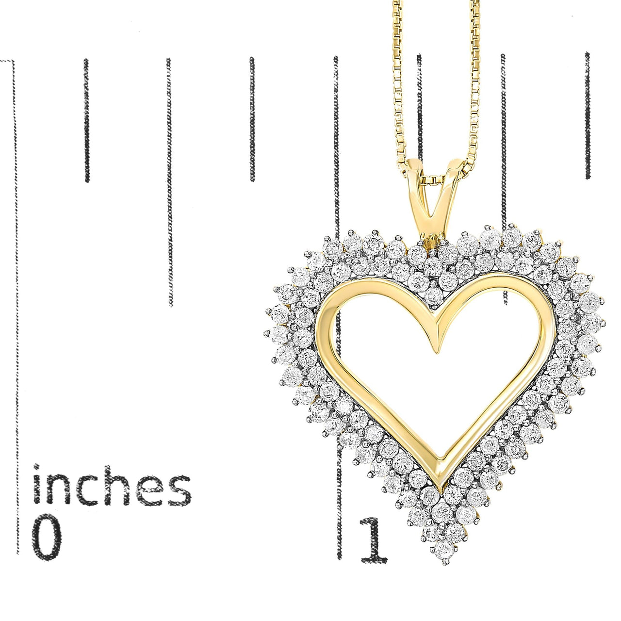 .925 Sterling Silver Diamond Heart 18" Pendant Necklace (I-J Color, I2-I3 Clarity)