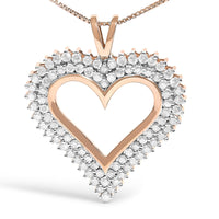 .925 Sterling Silver Diamond Heart 18