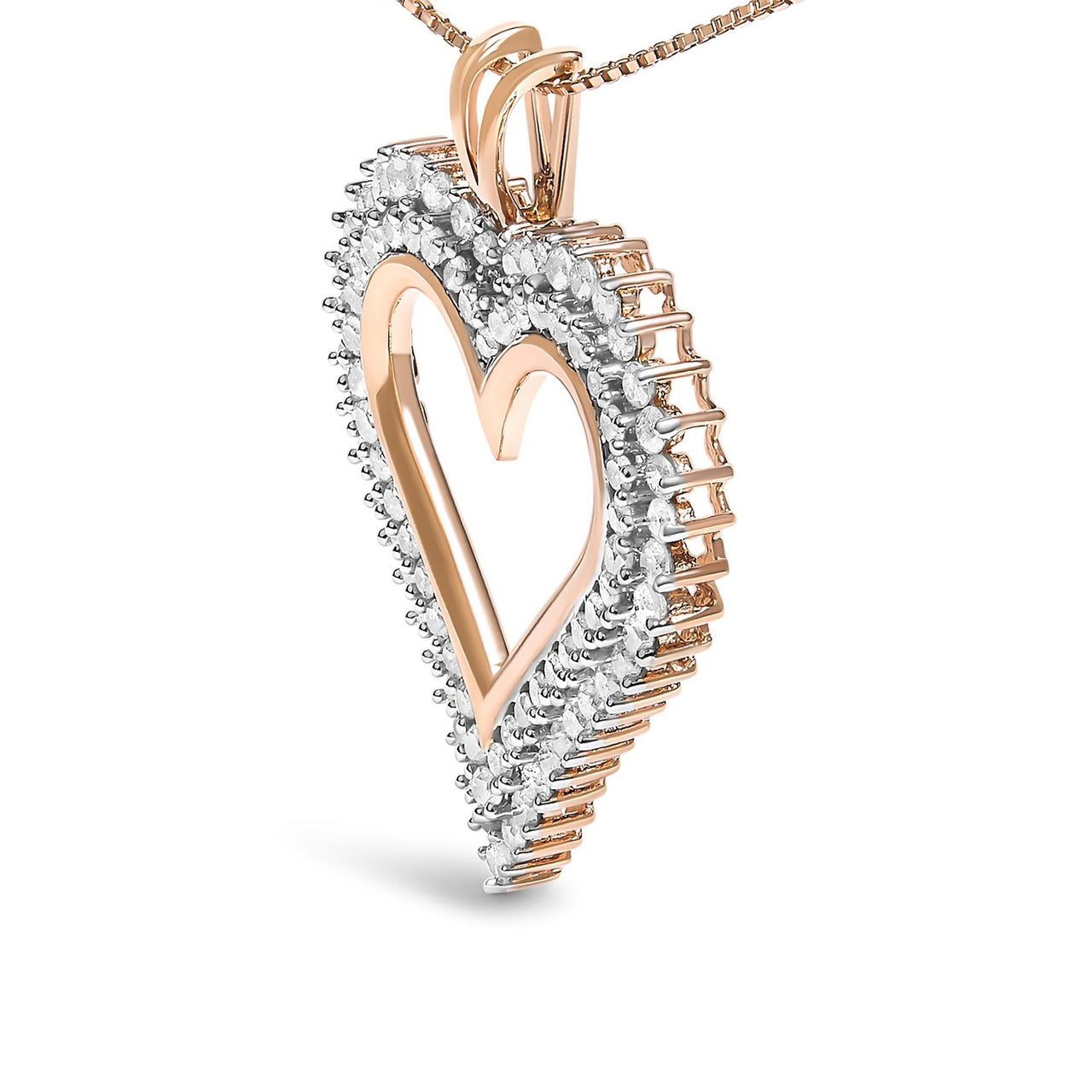 .925 Sterling Silver Diamond Heart 18" Pendant Necklace (I-J Color, I2-I3 Clarity)