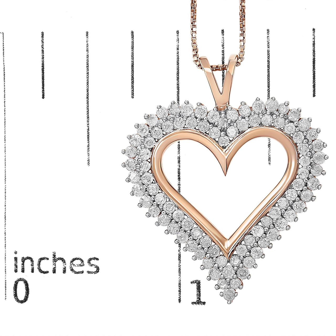.925 Sterling Silver Diamond Heart 18" Pendant Necklace (I-J Color, I2-I3 Clarity)