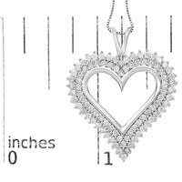 .925 Sterling Silver Diamond Heart 18