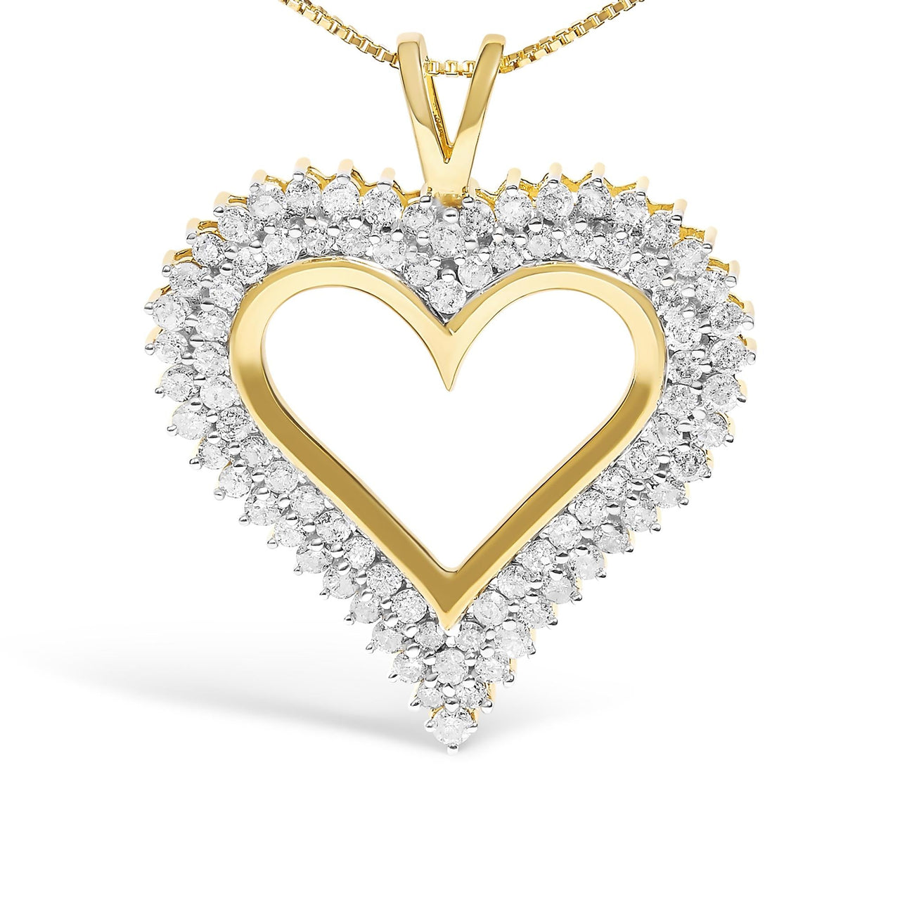 .925 Sterling Silver Diamond Heart 18" Pendant Necklace (I-J Color, I2-I3 Clarity)