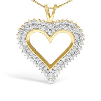 .925 Sterling Silver Diamond Heart 18