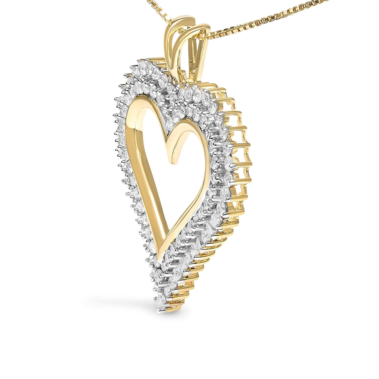 .925 Sterling Silver Diamond Heart 18" Pendant Necklace (I-J Color, I2-I3 Clarity)