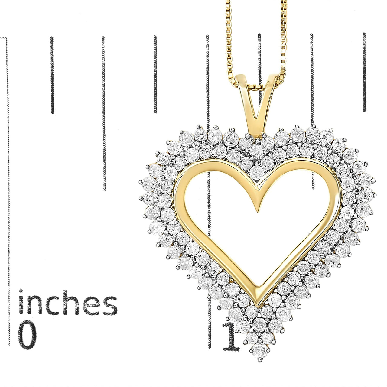 .925 Sterling Silver Diamond Heart 18" Pendant Necklace (I-J Color, I2-I3 Clarity)
