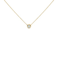 10K Yellow Gold 2.0 Cttw Round Bezel Set Diamond Solitaire Pendant Necklace