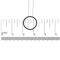 .925 Sterling Silver Black Diamond Open Hoop Circle 18