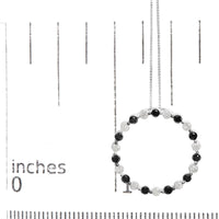 .925 Sterling Silver 1 3/4 Cttw Alternating Black and White Diamond Open Circle Hoop Pendant Necklace (H-I Color, I2-I3 Clarity) - 18