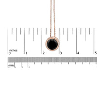 14K Rose Gold Bezel-Set Black Round Diamond Solitaire Pendant Necklace (Black Color, I2-I3 Clarity) - 18