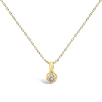 14K Yellow Gold Plated Silver 1/5 Cttw Diamond Openwork Pendant Necklace