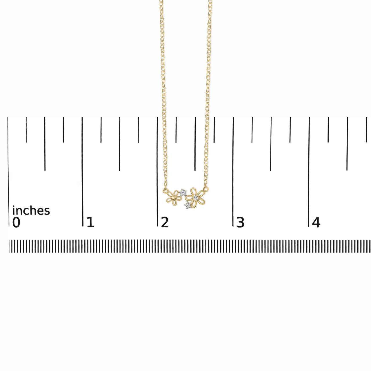 14K Yellow Gold Plated Sterling Silver Diamond Accent Floral Pendant Necklace