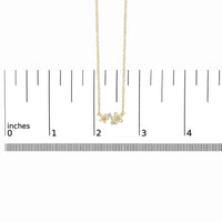 14K Yellow Gold Plated Sterling Silver Diamond Accent Floral Pendant Necklace