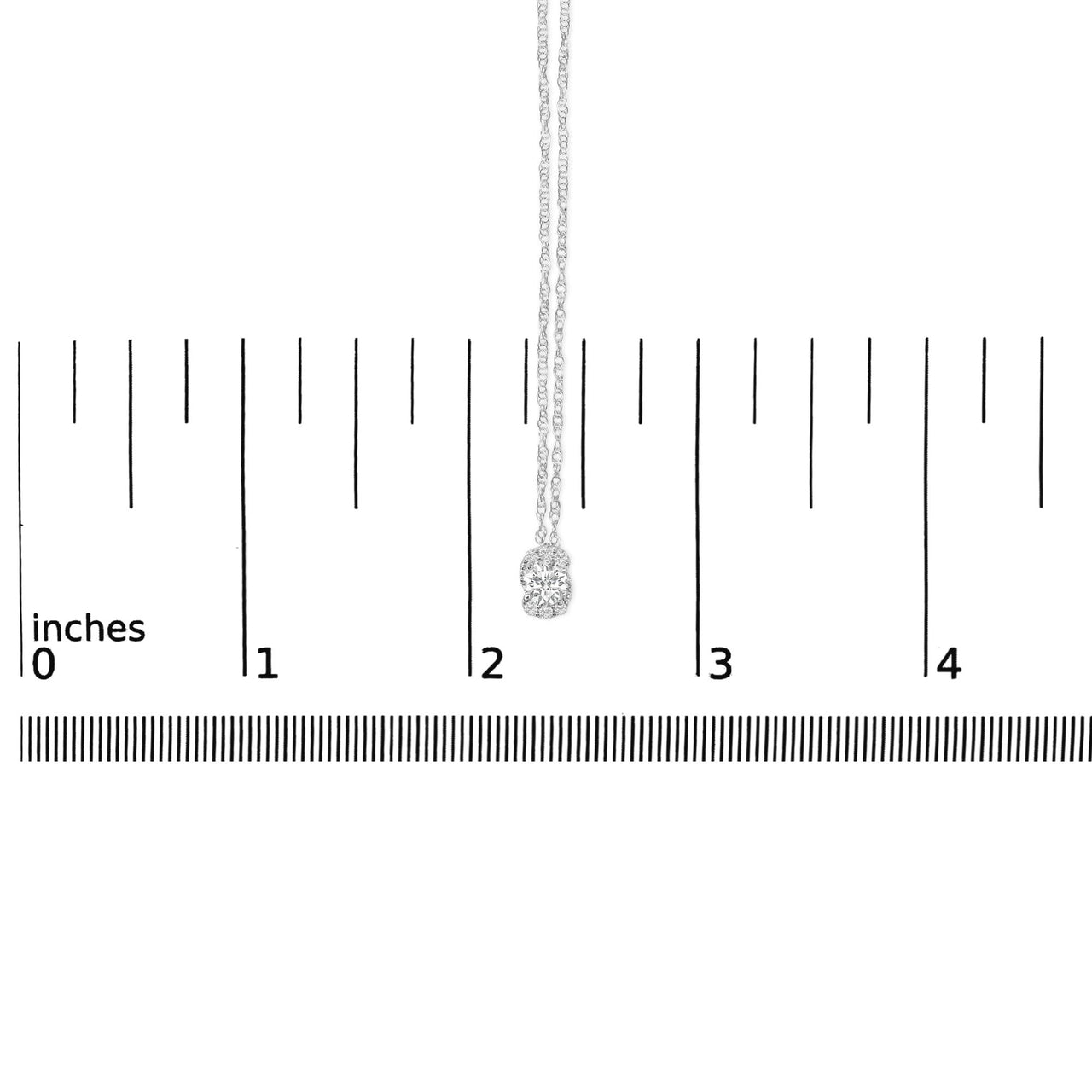 Sterling Silver 1/2 Cttw Lab Grown Diamond Oval Halo Pendant Necklace