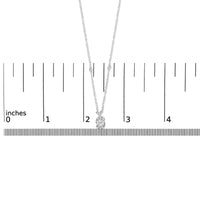 Sterling Silver 5/8 Cttw Lab Grown Diamond Oval Halo Pendant Necklace