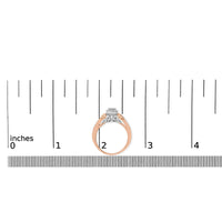 14K Rose Gold Plated Sterling Silver 1/6 Cttw Diamond Knot Cluster Ring