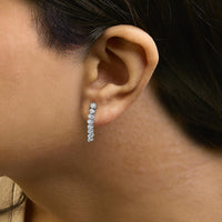 .925 Sterling Silver 1/4 Cttw Diamond Graduated Dangle Earrings