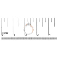 14K Rose Gold Plated Sterling Silver 1/10 Cttw Diamond Heart Motif Ring