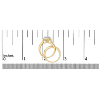 14K Yellow Gold Plated Sterling Silver 1/2 Cttw Diamond Square Cluster Bridal Set