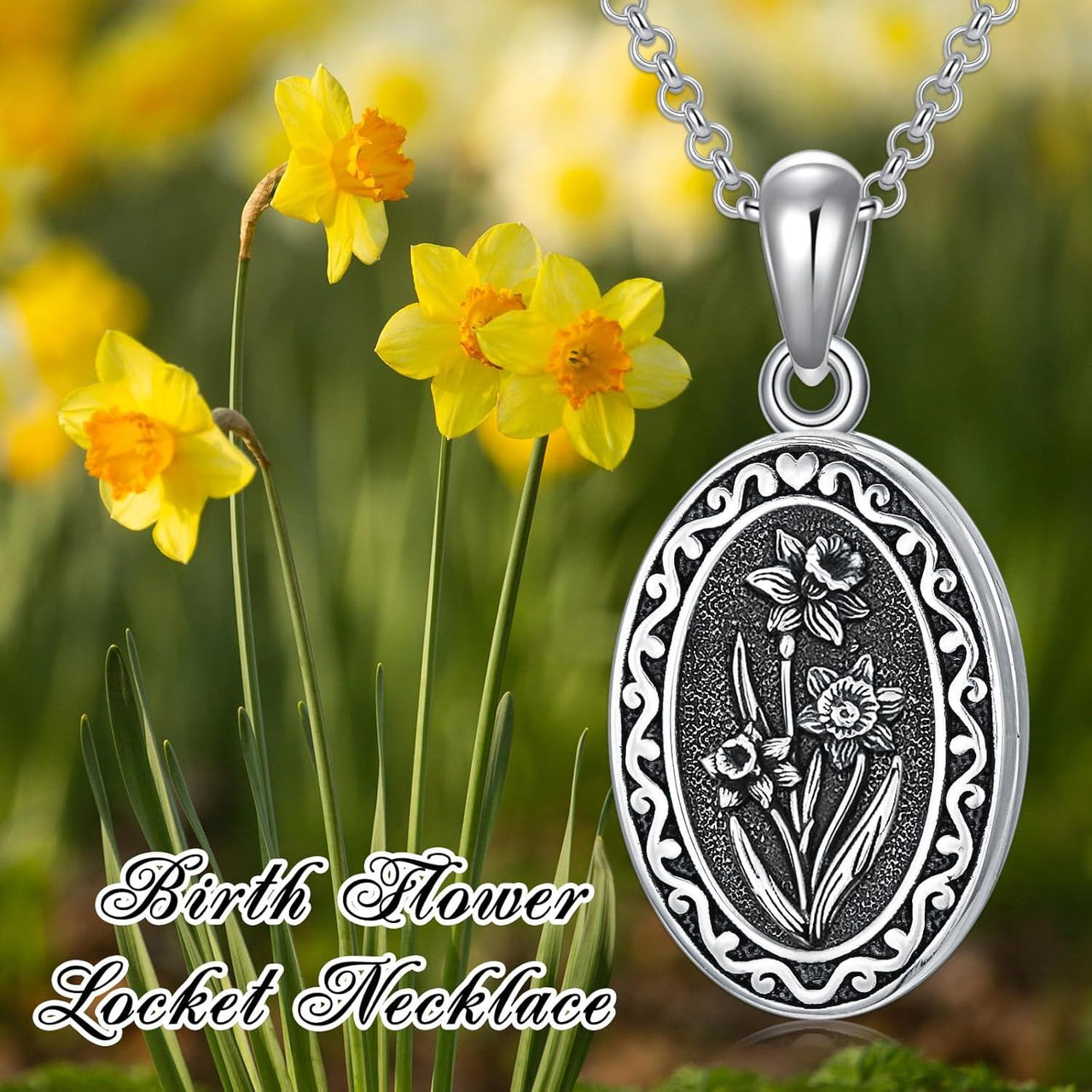 925 Sterling Silver Photo Locket Necklace