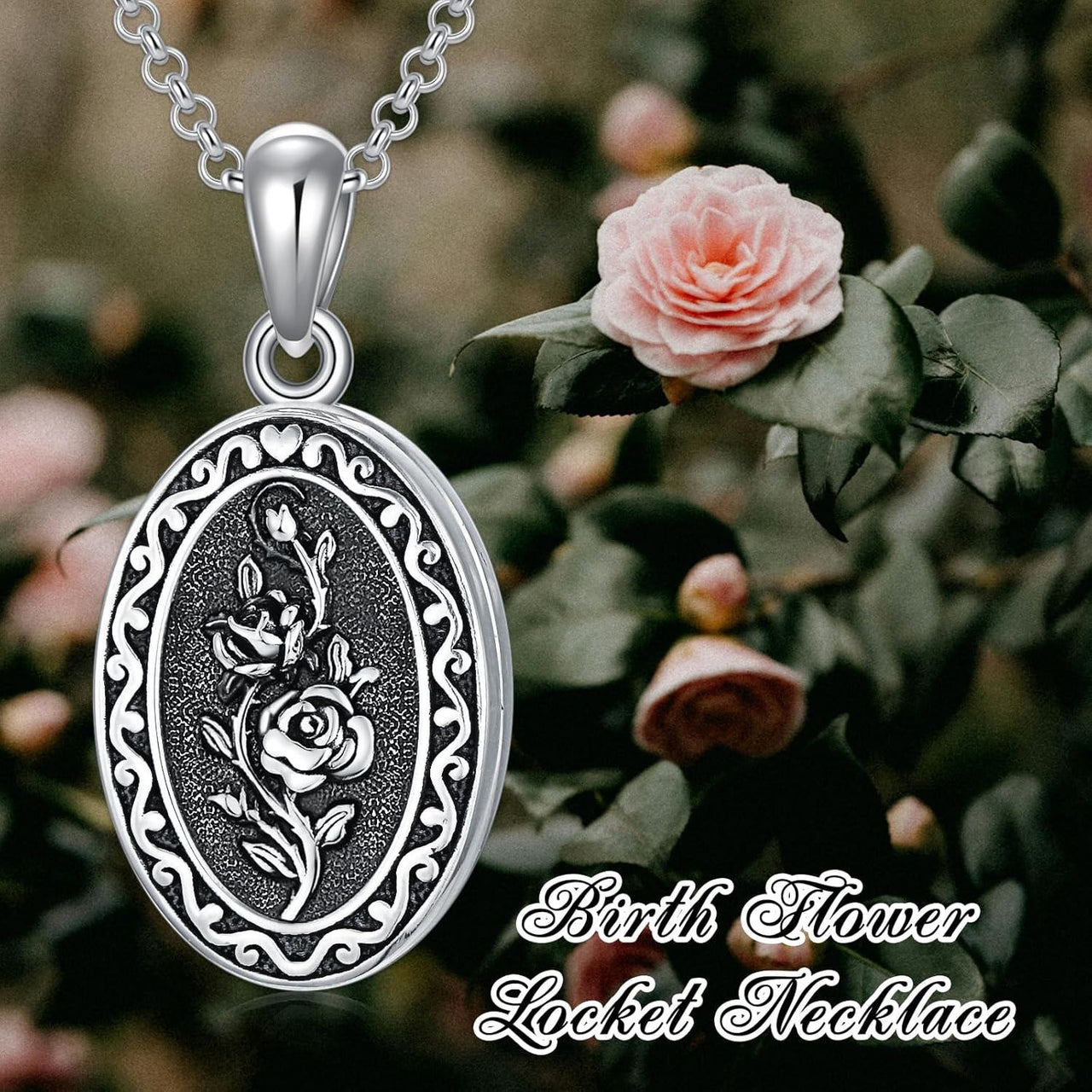 925 Sterling Silver Photo Locket Necklace