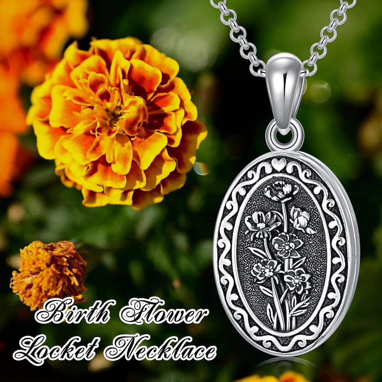 925 Sterling Silver Photo Locket Necklace