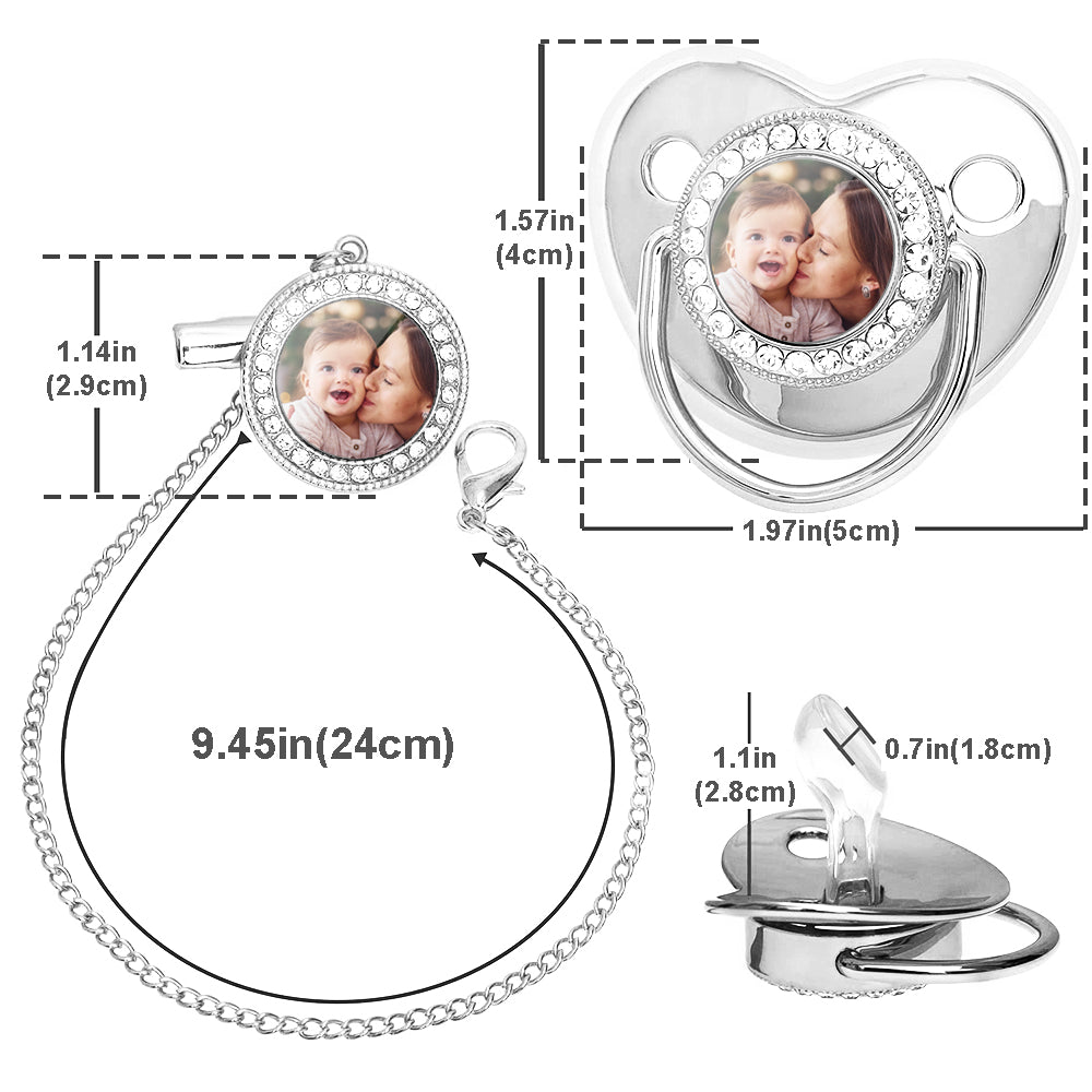 Custom Photo Baby Pacifier & Clip Set – Personalized Newborn Gift
