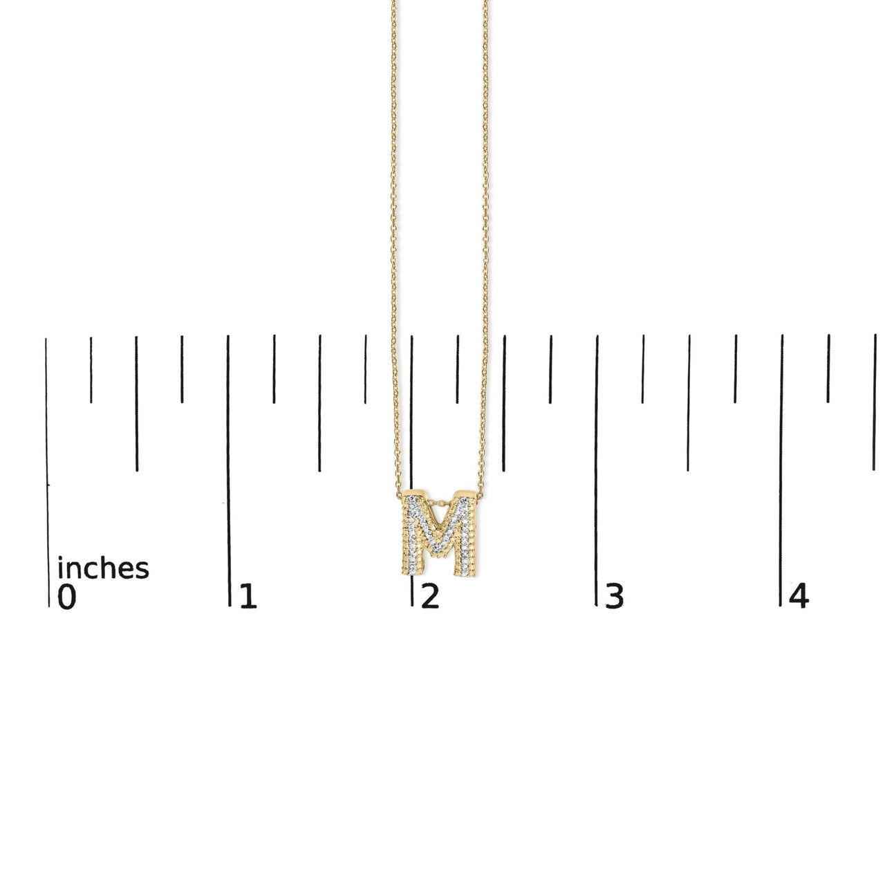 Yellow Gold Vermeil Diamond Accent "A-Z" Initial Bubble Pendant Necklace