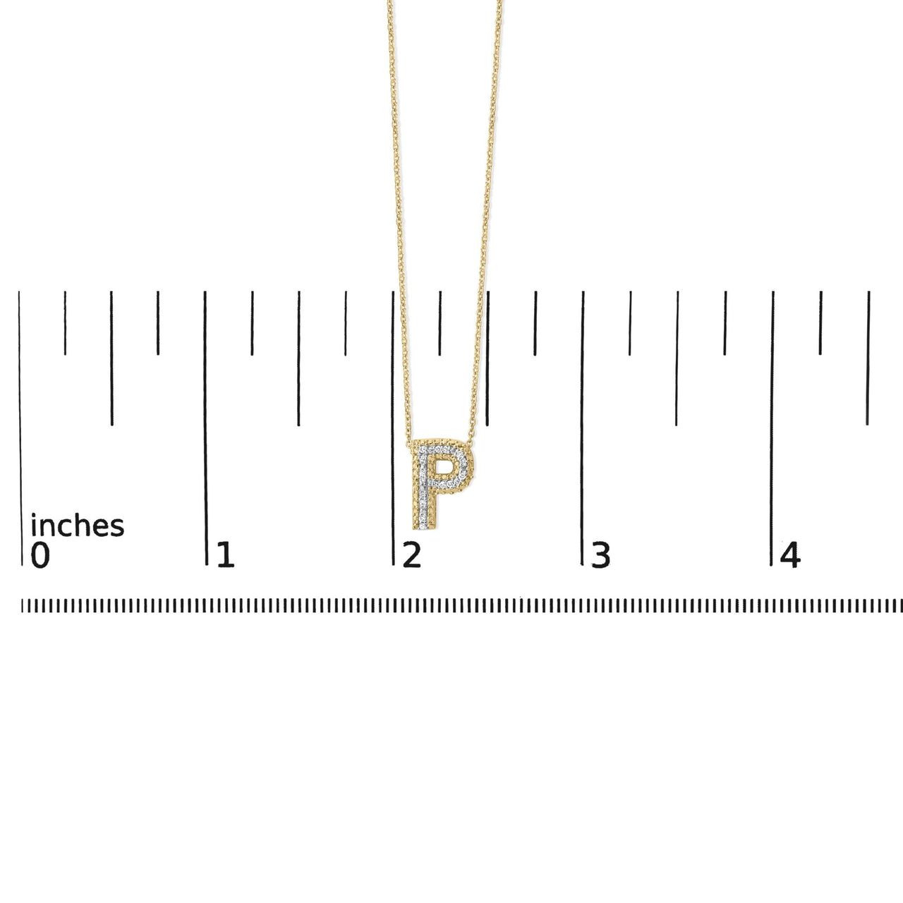 Yellow Gold Vermeil Diamond Accent "A-Z" Initial Bubble Pendant Necklace