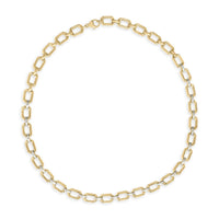 Gold Vermeil .925 Sterling Silver 1/4 Cttw Diamond Bold Octagonal Link Necklace