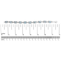 .925 Sterling Silver 7x7 mm Cushion Cut Blue Topaz and 1/20 cttw Round Cut Diamond Fashion Tennis Bracelet (I-J Color, I1-I2 Clarity) - 7