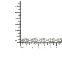 .925 Sterling Silver 7x7 mm Cushion Cut Green Amethyst and 1/20 cttw Round Cut Diamond Fashion Tennis Bracelet (I-J Color, I1-I2 Clarity) - 7