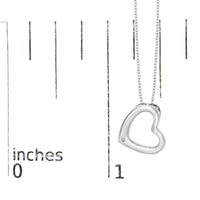 Sterling Silver Bezel Set Diamond Accent Heart Pendant Necklace