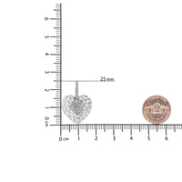 .925 Sterling Silver Pave-Set Diamond Accent Heart Shape 18