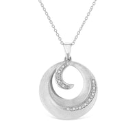 .925 Sterling Silver Pave-Set Diamond Accent Fashion Circle 18