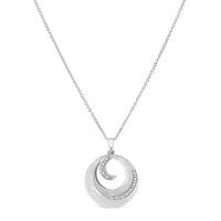 .925 Sterling Silver Pave-Set Diamond Accent Fashion Circle 18