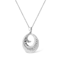 .925 Sterling Silver Pave-Set Diamond Accent Fashion Circle 18