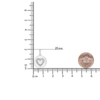 .925 Sterling Silver Prong-Set Diamond Accent Heart Emblemed 18