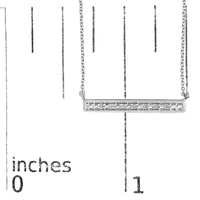 Sterling Silver Diamond Accent Milgrain Bar Pendant Necklace