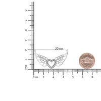.925 Sterling Silver Pave-Set Diamond Accent Fairy Wing 18