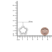 Matte Finished .925 Sterling Silver Diamond Accent Double Flower Shape 18